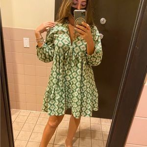 Zara - Green and Ivory Parachute Dress